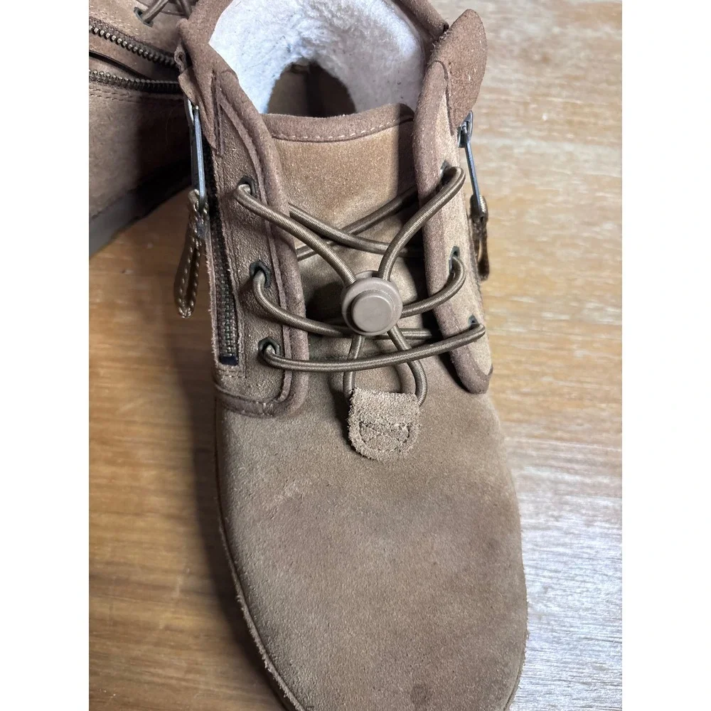 UGG Neumel Zip Suede Chukka Boots Brown Toggle Lace Side Zip Mens 1112481